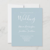 Light Blue Budget Moderne Wedding RSVP (Voorkant)