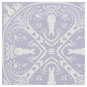 Light Blue Bunny Rabbit Pattern Baby Boy Neursery Stof