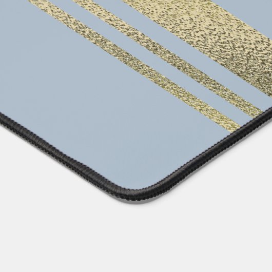 Light Blue Caduceus Medical Faux Gold Foil Stripes Bureaumat (Hoek)