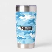 Light Blue Camouflage Pattern Geïsoleerde Drinkbeker (Voorkant)