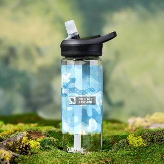Light Blue Camouflage Pattern Waterfles