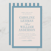 Light Blue Classic Elegant Wedding  Invitation (Devant / Derrière)
