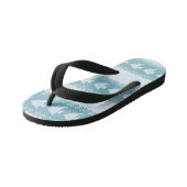 Light Blue Coastal Angelfish Stripes Kinder Teenslippers (Schuin)