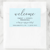 Light Blue Custom Weddenschap Welkom Rechthoekige Sticker (Tas)
