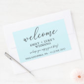Light Blue Custom Weddenschap Welkom Rechthoekige Sticker (Envelop)
