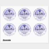 Light Blue Cute Ombre Glitter Cupcake-label Ronde Sticker (Vel)