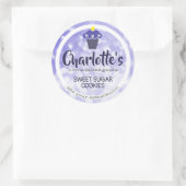 Light Blue Cute Ombre Glitter Cupcake-label Ronde Sticker (Tas)