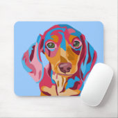 Light Blue Dachshund Muismat (Met muis)