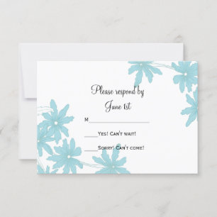 Light Blue Daisies Wedding RSVP-reactiekaart RSVP Kaartje