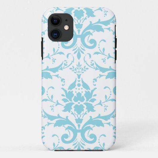 Light Blue Damask iPhone 5 Hoesje Hoesje (Achterkant)
