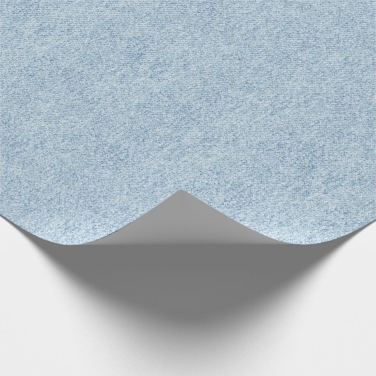 Light Blue Denim Texture Cadeaupapier (Hoek)