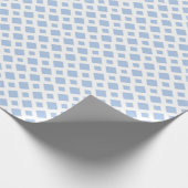 Light Blue Diamonds op White Cadeaupapier (Hoek)