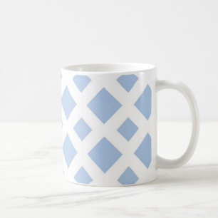 Light Blue Diamonds op White Koffiemok