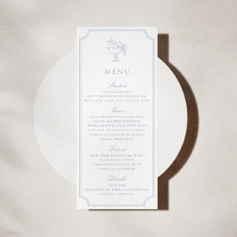 Light Blue Double Frame Wedding Menu Kaart
