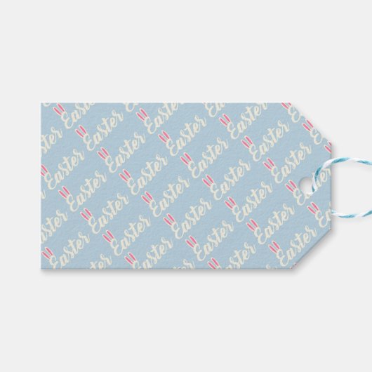 Light Blue “Easter” Script  Cadeaulabel (Voorkant (Horizontaal))
