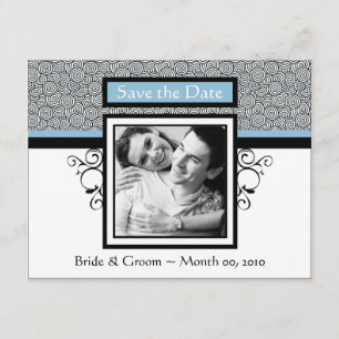 Light Blue en Black Save the Date Photo Cards