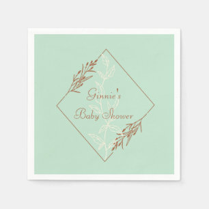 Light Blue en Brown Baby shower Paper Napkin Servet