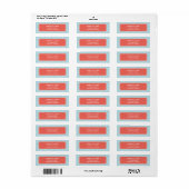 Light Blue en Coral Greek Key Patroon Etiket (Full Sheet)