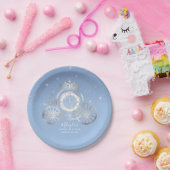 Light Blue en Silver Cinderella Princess Birthday Papieren Bordje (Feest)