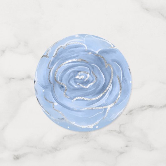 Light Blue en Silver Elegant Photo Confetti (Kleine voorkant)