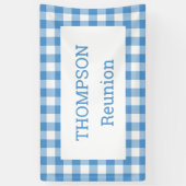 Light Blue en White Buffalo Check Reunion Party Spandoek (Verticaal)