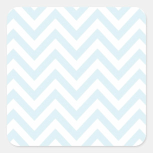 Light Blue en White Chevron Stripe Pattern Vierkante Sticker