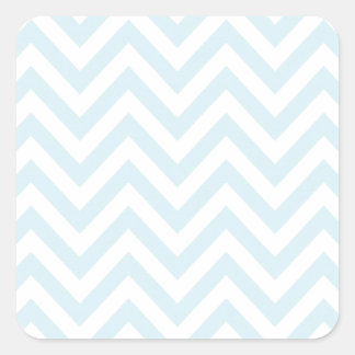 Light Blue en White Chevron Stripe Pattern Vierkante Sticker
