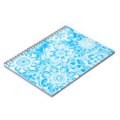 Light Blue en White Floral Mandala Pattern Notitieboek (Linkerzijde)