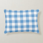 Light Blue en White Gingham Pattern Accent Kussen (Voorkant)