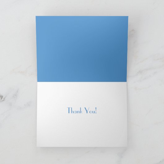 Light Blue en White Gingham Pattern Bedankkaart (Binnen)