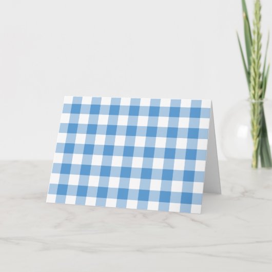 Light Blue en White Gingham Pattern Bedankkaart (Voorkant)