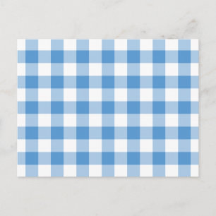 Light Blue en White Gingham Pattern Briefkaart