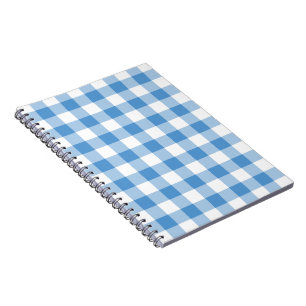 Light Blue en White Gingham Pattern Notitieboek