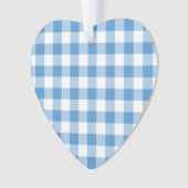 Light Blue en White Gingham Pattern Ornament (voorkant)