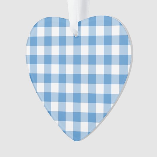 Light Blue en White Gingham Pattern Ornament (voorkant)