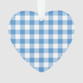 Light Blue en White Gingham Pattern Ornament (voorkant)