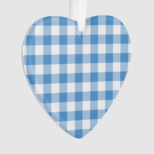 Light Blue en White Gingham Pattern Ornament (voorkant)
