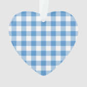 Light Blue en White Gingham Pattern Ornament (achterkant)