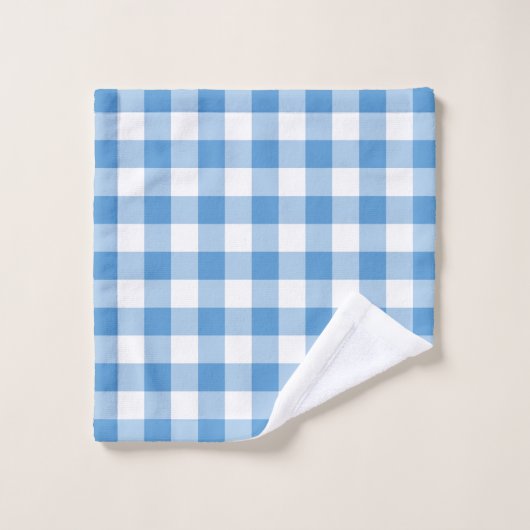 Light Blue en White Gingham Pset Towel Set Bad Handdoek (Wasdoekje)