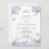 Light Blue Fairytale Quinceanera Invitation (Devant)