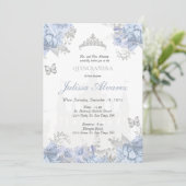 Light Blue Fairytale Quinceanera Invitation (Debout devant)