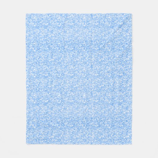 Light Blue Faux Glitter & Sparkles Fleece Deken (Voorkant)