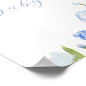 Light Blue Floral Baby shower Welcome Poster (Hoek)
