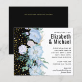 Light Blue Floral Black Modern Wedding Budget (Voorkant / Achterkant)