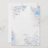 Light Blue Floral Boho Fresh Wedding Invite Kaart (Achterkant)