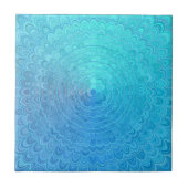 Light Blue Floral Circle Mandala Tegeltje (Voorkant)