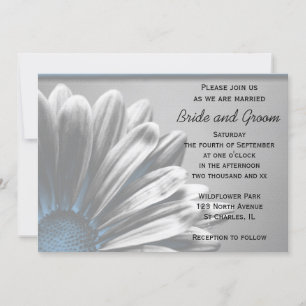 Light Blue Floral Highlight Wedding Kaart
