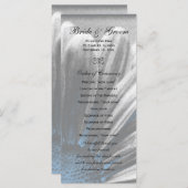 Light Blue Floral Highlight Wedding Programme Programma (Voorkant / Achterkant)