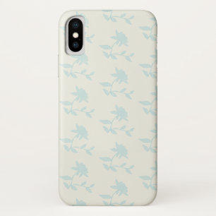  Light Blue Floral Pattern iPhone X Hoesje