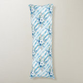 Light Blue Floral Pattern Coastal Minimal Lichaamskussen (Voorkant Verticaal)